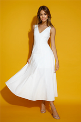 Dusk Soiree Midi Dress White