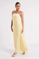 Luisa Strapless Maxi Dress - Lemon