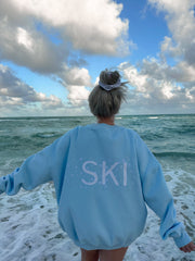 Icy Blue Ski Snowflake Sweatshirt