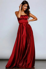 A-Line Satin Formal Dress