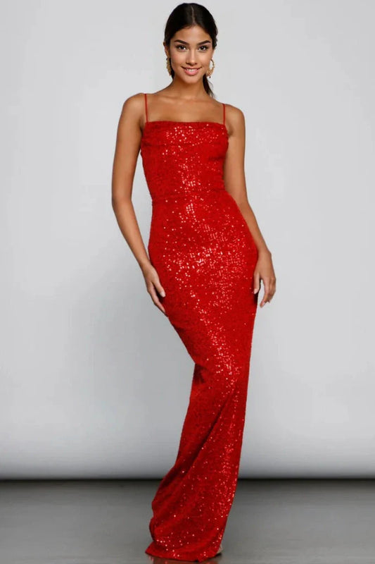 Fatima Sequin Cowl Neck Bodycon Formal Dress