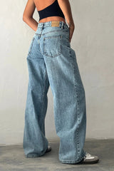 Roomy Extra Wide Low Rise Jeans in Vintage Blue Wash