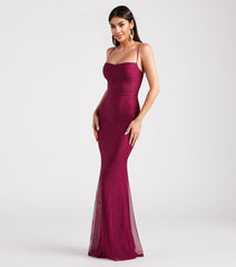 Addison Glitter Mesh Formal Dress