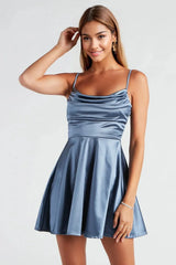 Silky Chic Satin Skater Dress