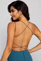 Lace-Up Back Formal Dress