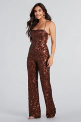 Radiate In Sequins Lace-Up Jumpsuit