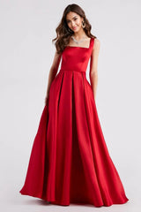 Satin Lace-Up A-Line Ball Gown