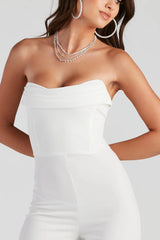 New Fling Crepe Strapless Jumpsuit