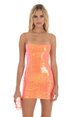 Sequin Dress in Orange