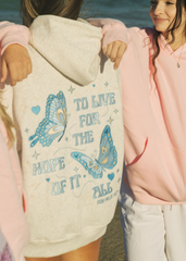 "To Live For the Hope of it All" Hoodie in Heather White