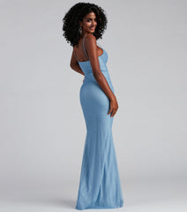 Addison Glitter Mesh Formal Dress