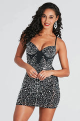 Katie Rhinestone Short Party Dress