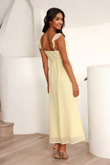 Chasing Seasons Frill Maxi Dress Yellow