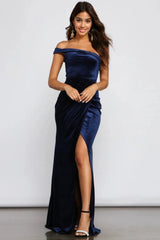 Cleo Formal One-Shoulder Velvet Dress