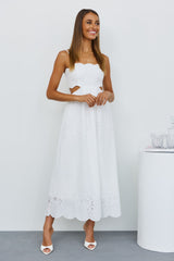 Sunny Times Midi Dress White