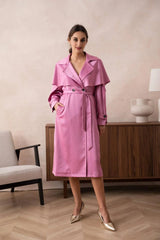 Azalea Satin Trench Coat