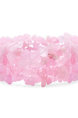 Gemstone Colors Chip Wide Chunky Cluster Multistrand Stretch Bracelet