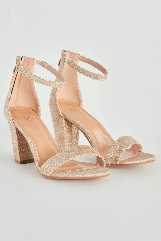 Sparkle Step Glitter Lurex Block Heels