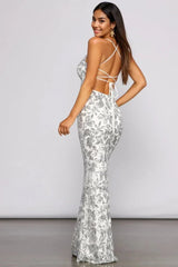 Formal Sequin Scroll Dress