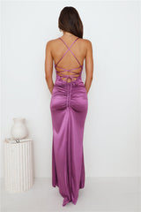 HOMECOMING - Events Of Class Satin Maxi Dress Purple