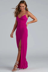 Sasha Formal High Slit Wrap Dress