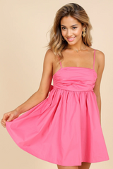 Alice Bow Back Mini Dress - Hot Pink