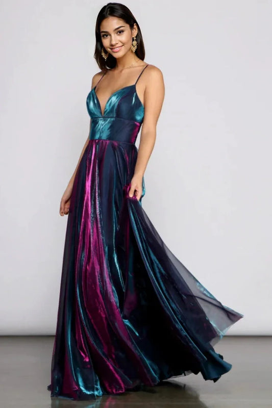 Formal Iridescent Metallic Dress