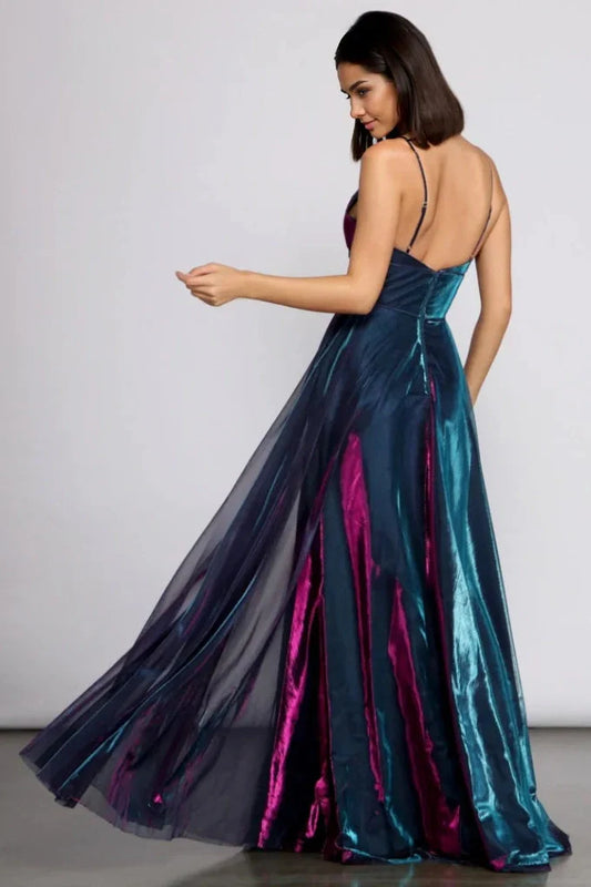 Formal Iridescent Metallic Dress