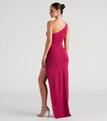 Mayven One-Shoulder Cutout Slit Formal Dress