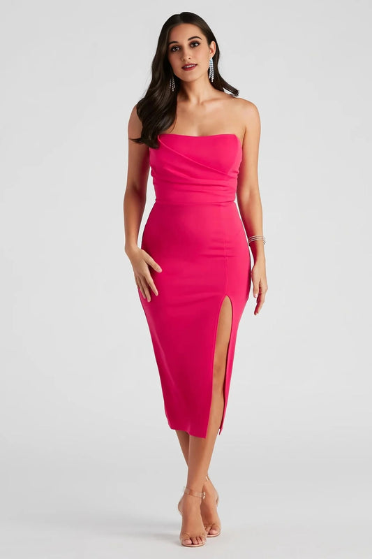 Zadie Formal High-Slit Midi Dress