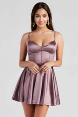 Flirty Feels Satin Skater Dress