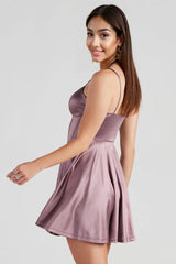 Flirty Feels Satin Skater Dress