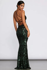 Formal Sequin Scroll Dress