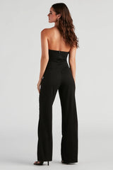 New Fling Crepe Strapless Jumpsuit