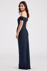 Formal Glitter Wrap Dress