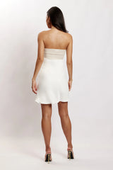 Veronica Strapless Mini Dress - Multi Bone