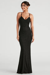 Rachel Formal Glitter Lace-Up Dress