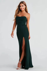 Strapless High Slit Formal Dress