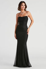 Glitter Mesh Formal Dress