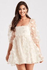 Dreaming Of Daisies Organza Babydoll Dress