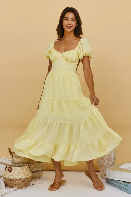 Serendipitous Moments Maxi Dress Yellow