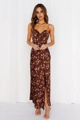 Gimme Whiplash Midi Dress Brown