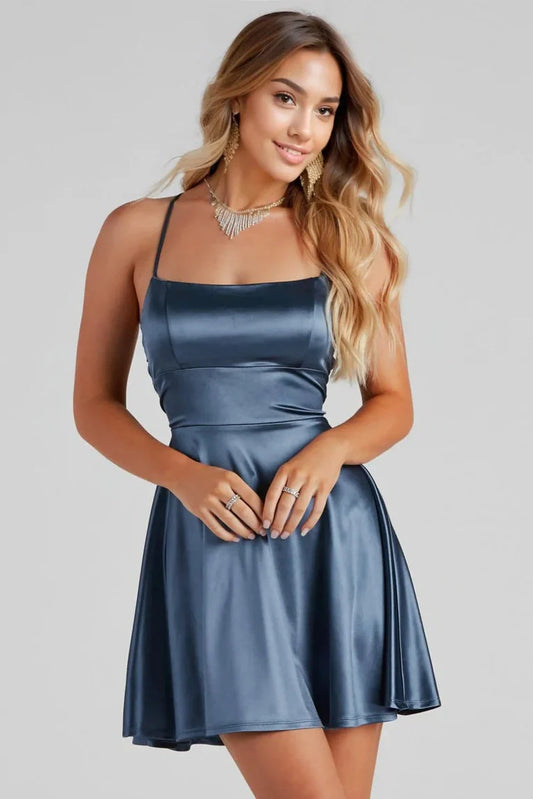 A Moment In Satin Skater Dress