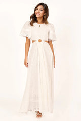 Merletto Cut Out Maxi Dress - White