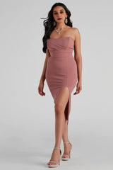 Zadie Formal High-Slit Midi Dress