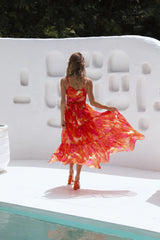 Like A Sunflower Midi Dress Orange