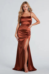 Ilya Satin Backless Mermaid Dress