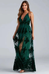 Formal Flocked Velvet Dress