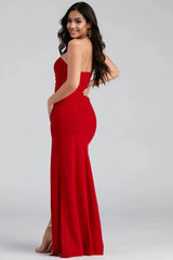 Strapless High Slit Formal Dress