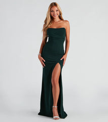 Kaia Strapless High Slit Formal Dress